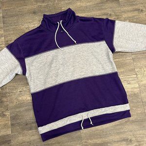 Vintage‎ 90s BACKROAD BLUES Sweatshirt Mock Neck Men Size Large Striped